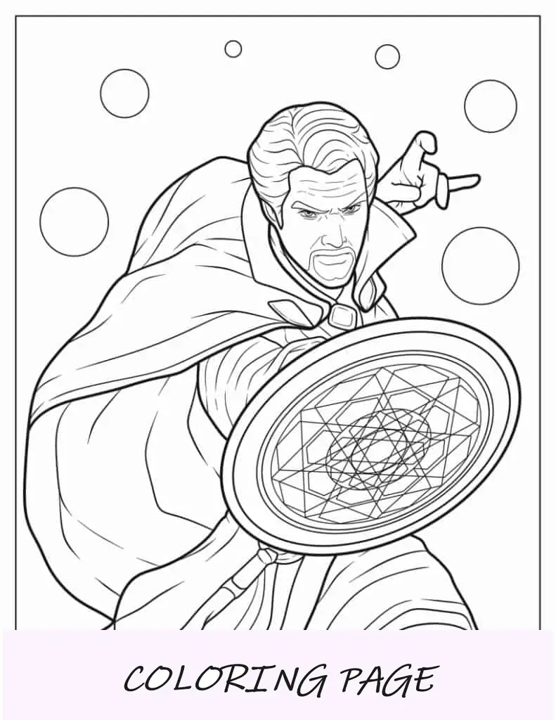 Dr. Strange lancia un foglio da colorare per incantesimi