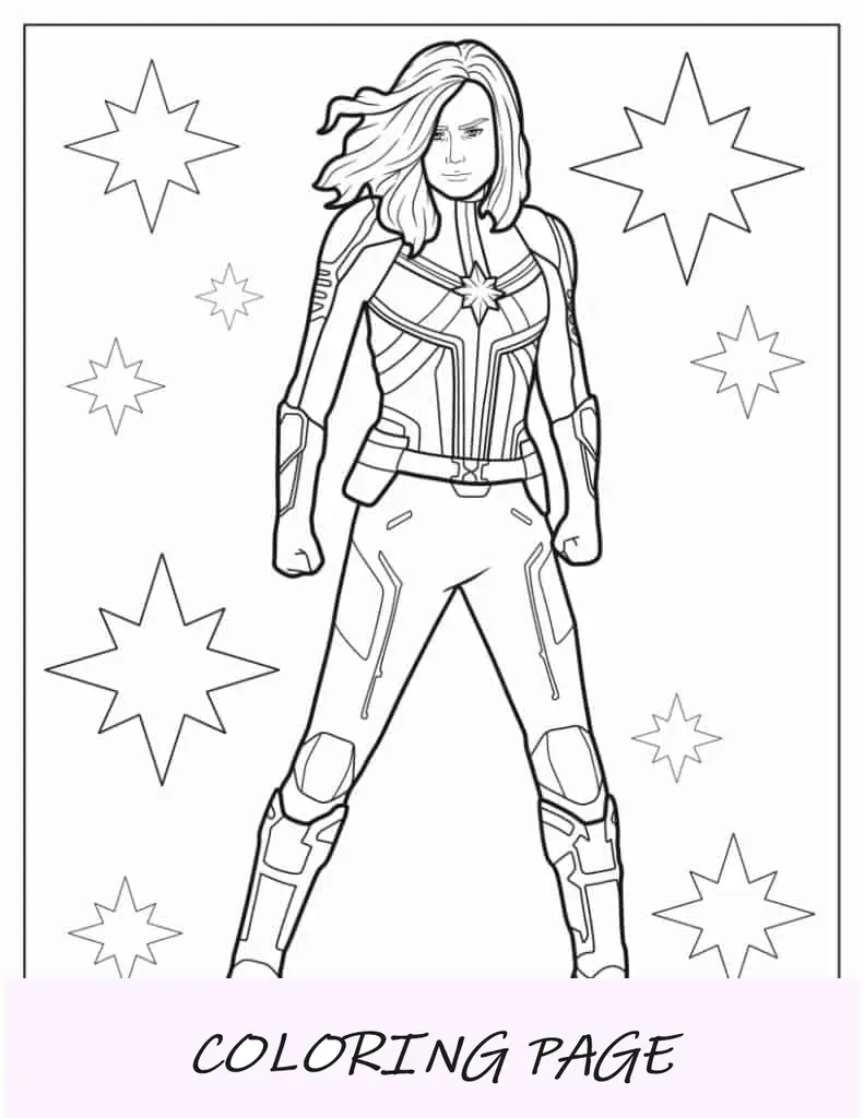 Brie Larson nel ruolo di Capitan Marvel colora