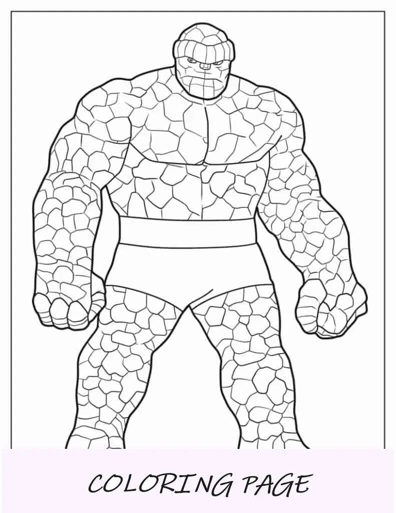 Ben Grimm La Cosa Pagina da colorare per bambini in età prescolare