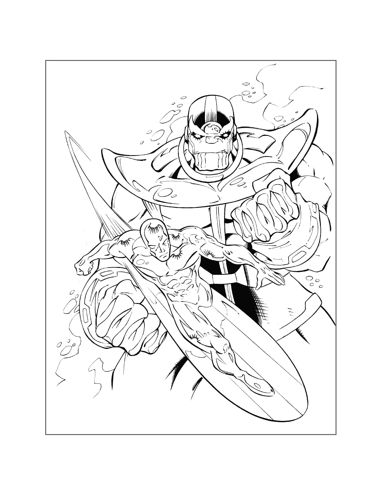 Rebirth Of Thanos Silver Surfer Comic Coloring Page