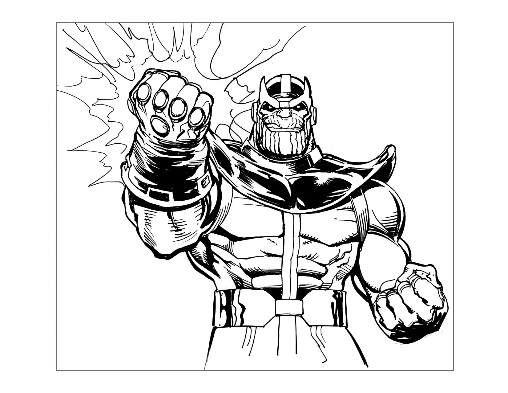 Powerful Thanos Coloring Page