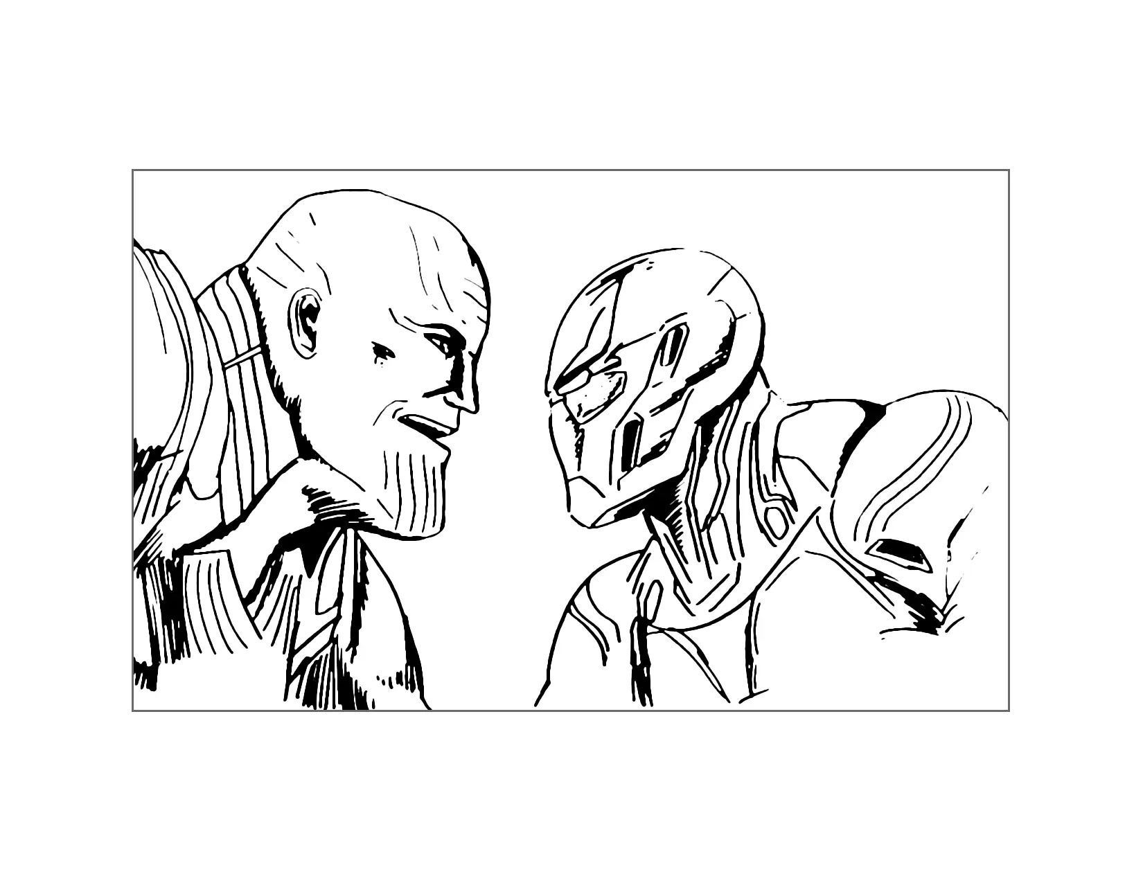 Iron Man Faces Thanos Coloring Page