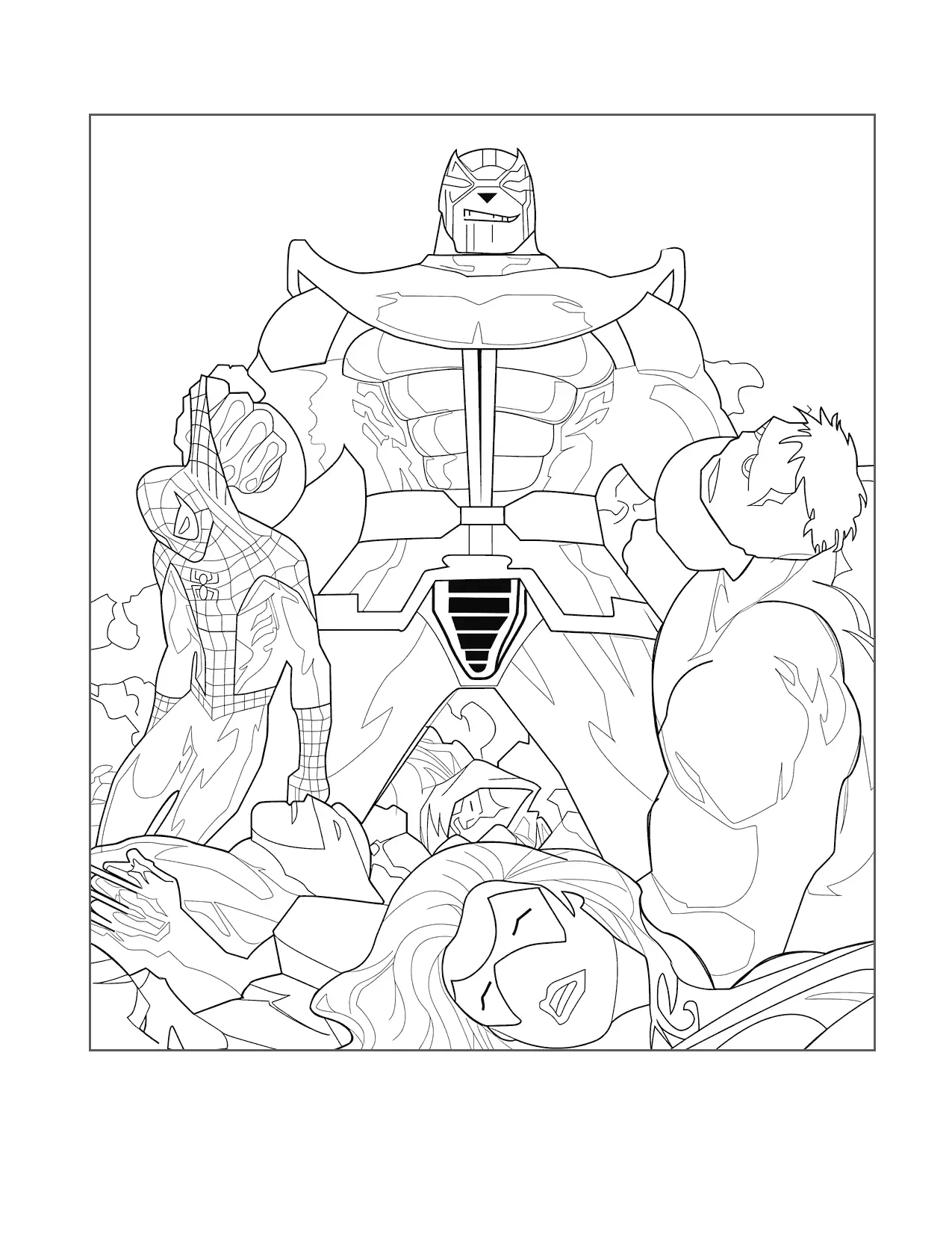 Evil Villian Thanos Is Winning Coloring Page