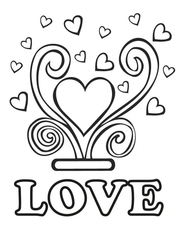 Love Coloring Page For Wedding