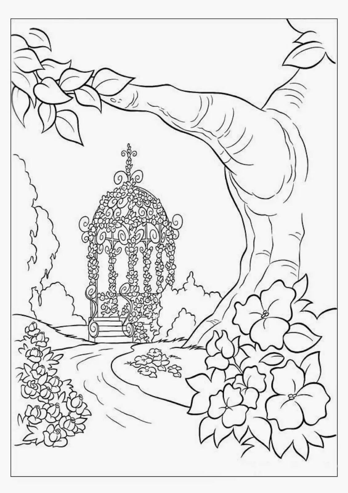 Gorgeous Wedding Gazebo Coloring Page