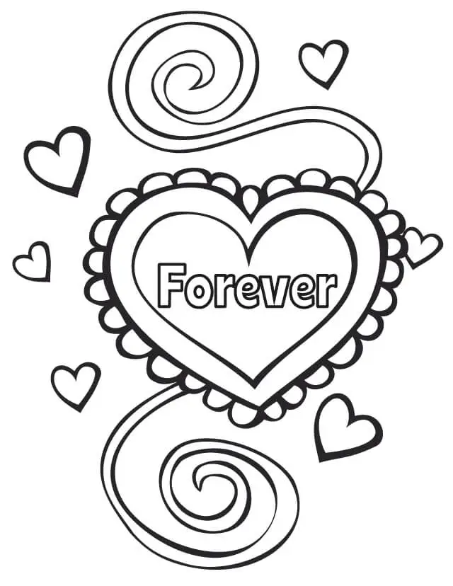 Forever Heart Coloring Page For Wedding