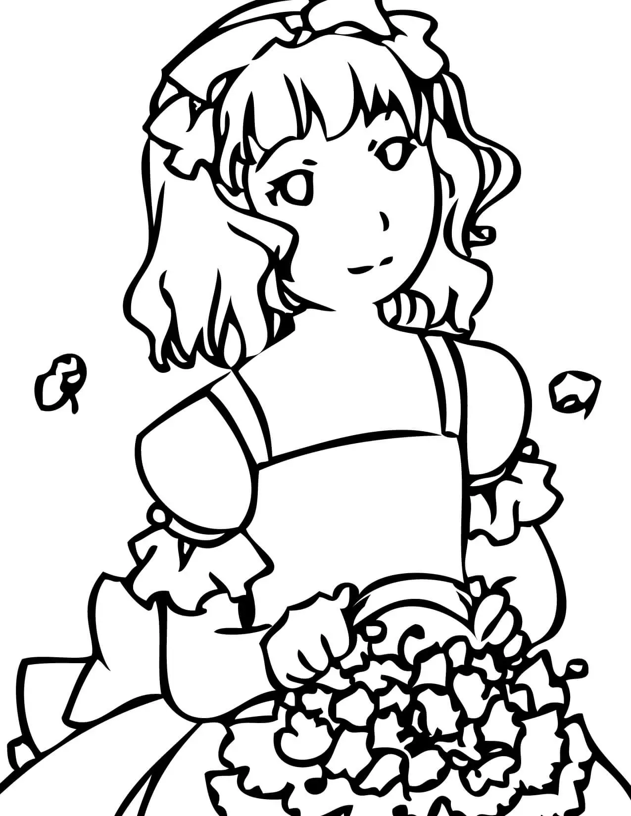 Flower Girl At Wedding Coloring Page