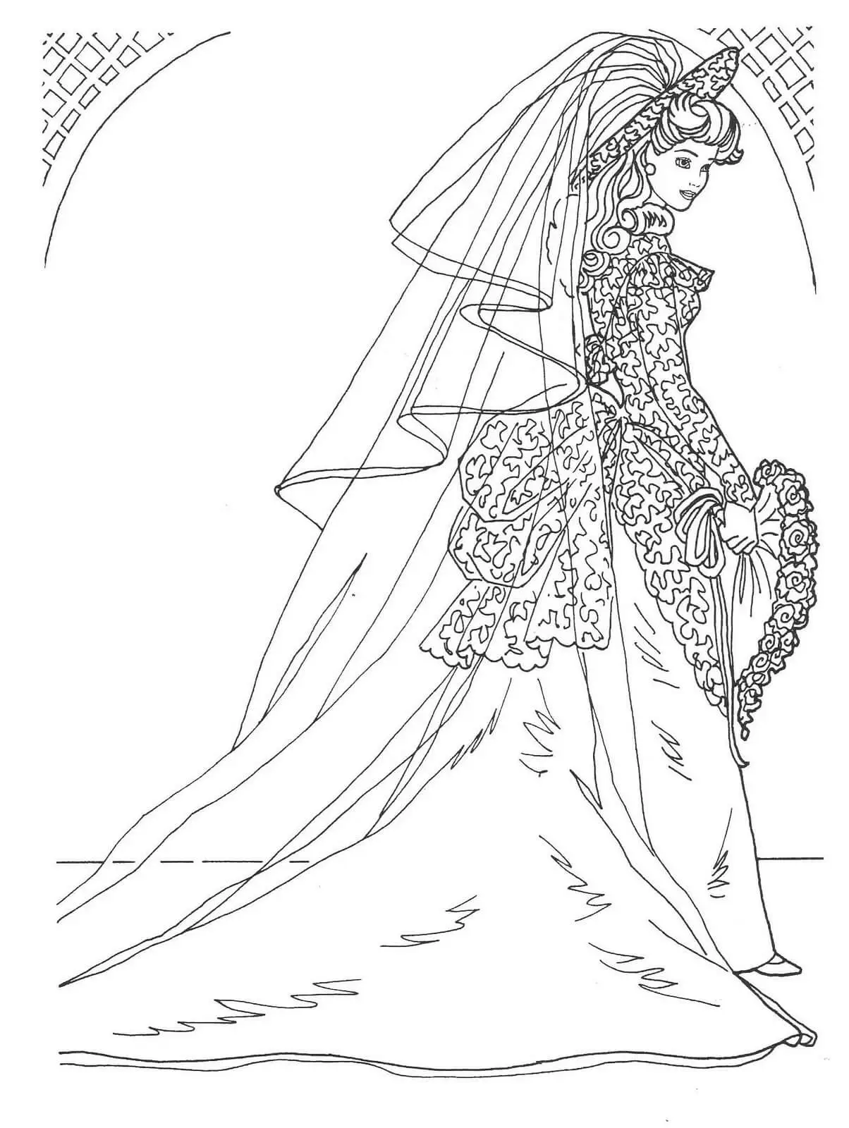 Wedding Dress Printable Coloring Pages