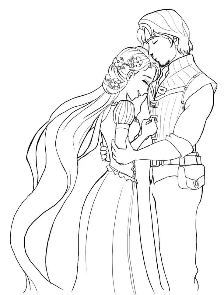 Disney Rapunzel Wedding Coloring Page