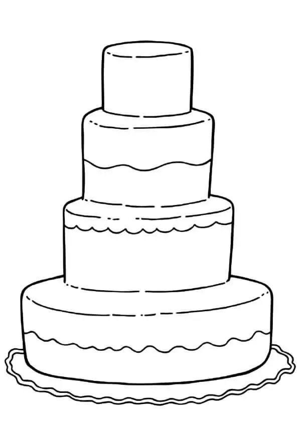Decorate The Wedding Cake Coloring Activity