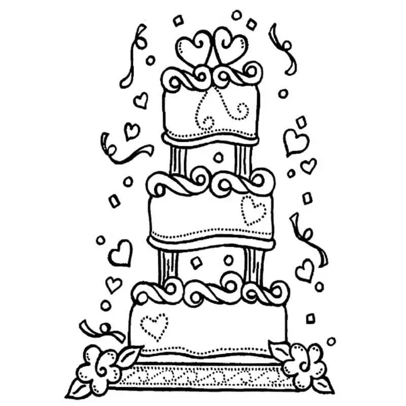 Wedding Cake Coloring Page
