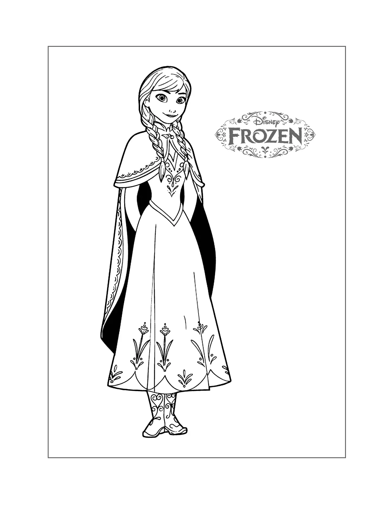 Anna From Frozen Coloring Page