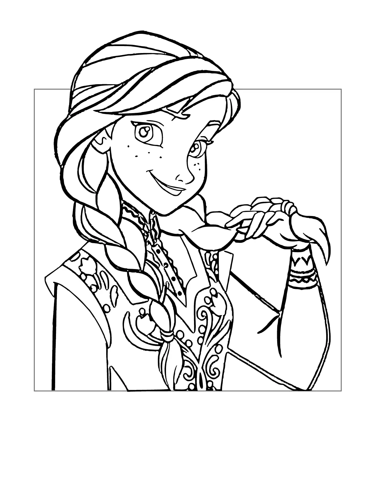 Annas Braids Coloring Page