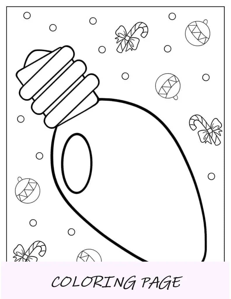 Grande luz de Natal para colorir ou recortar