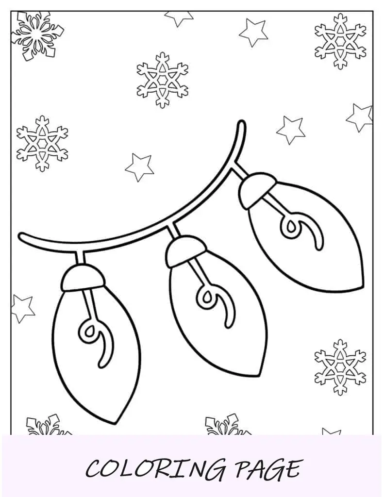 Lâmpadas de Natal simples de colorir