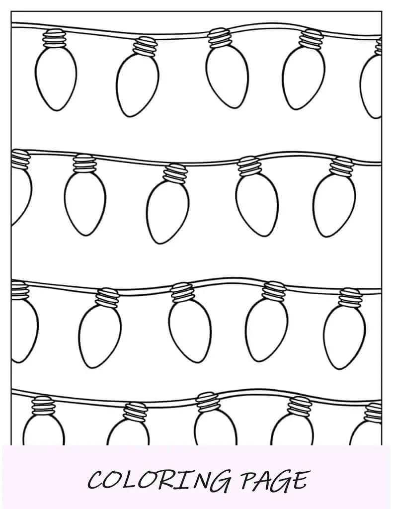 Muitas pequenas luzes de Natal para colorir