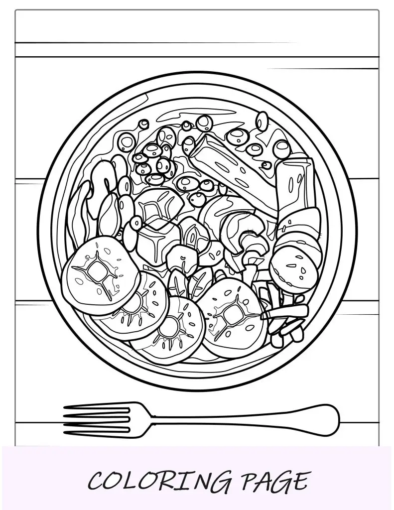 Frite asiático para colorir