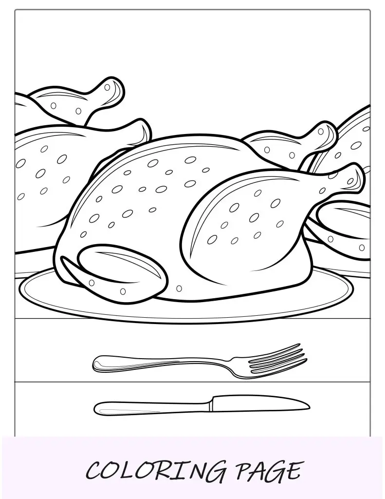 Frango Assado Para Colorir