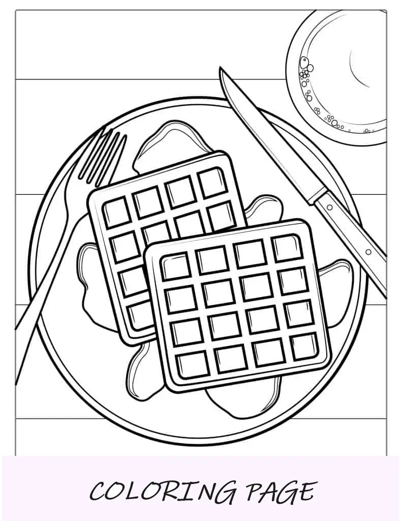 Waffles Com Xarope Para Colorir