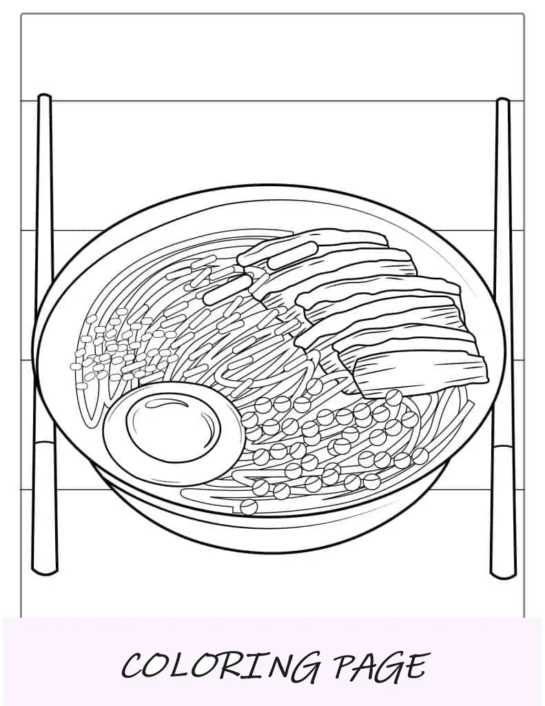 Página para colorir Ramen
