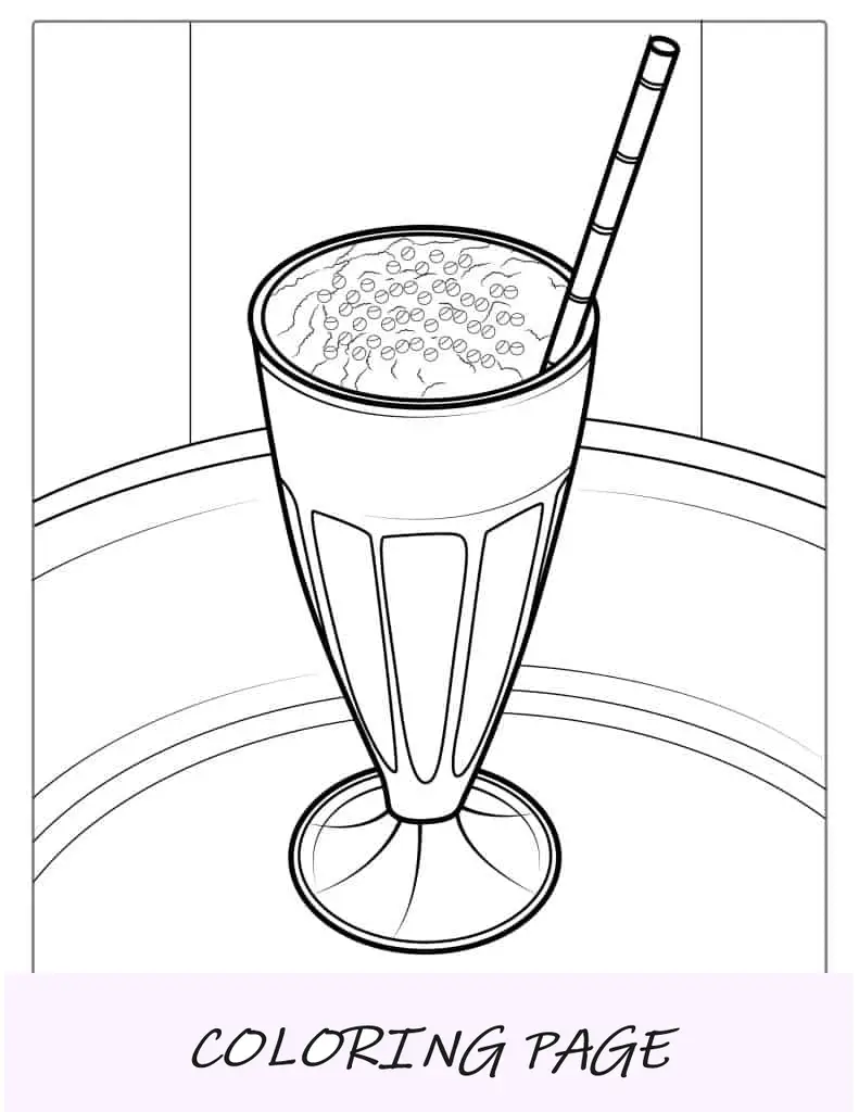 Imagem para colorir de milk-shake