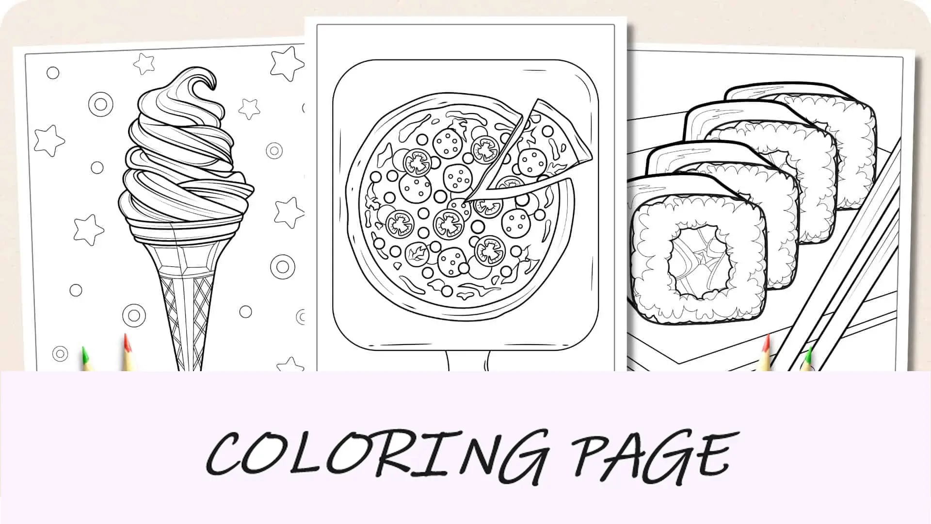 Imagem em destaque de páginas para colorir de alimentos