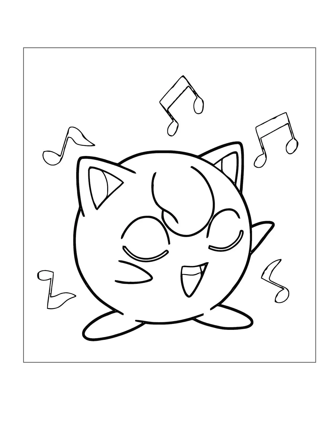 Jigglypuff Sings Coloring Page