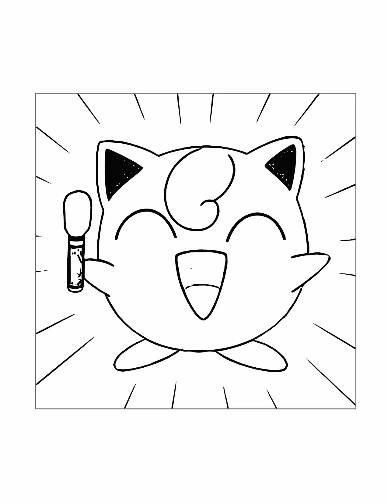 Jigglypuff Is Happy Coloring Page