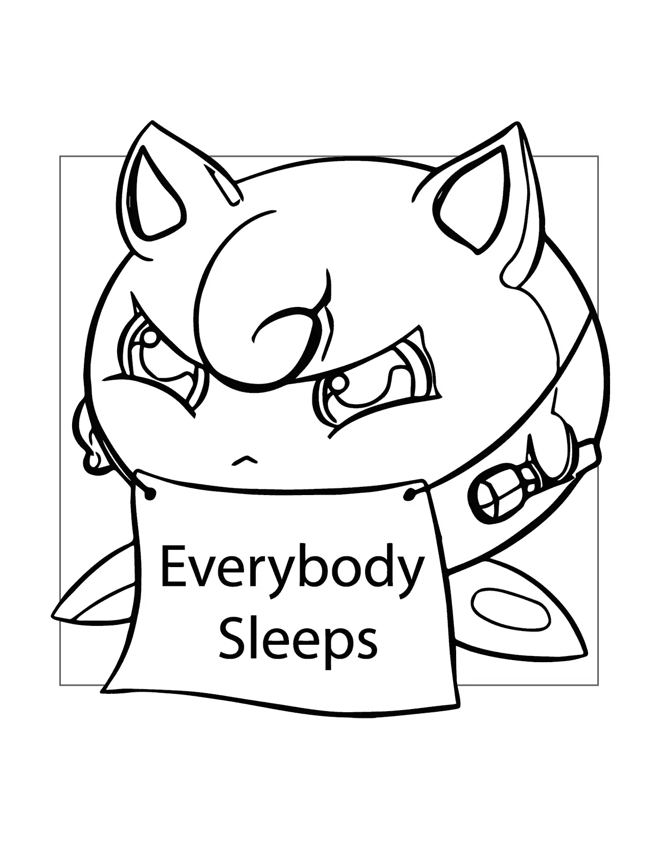 Funny Jigglypuff Everybody Sleeps Coloring Page