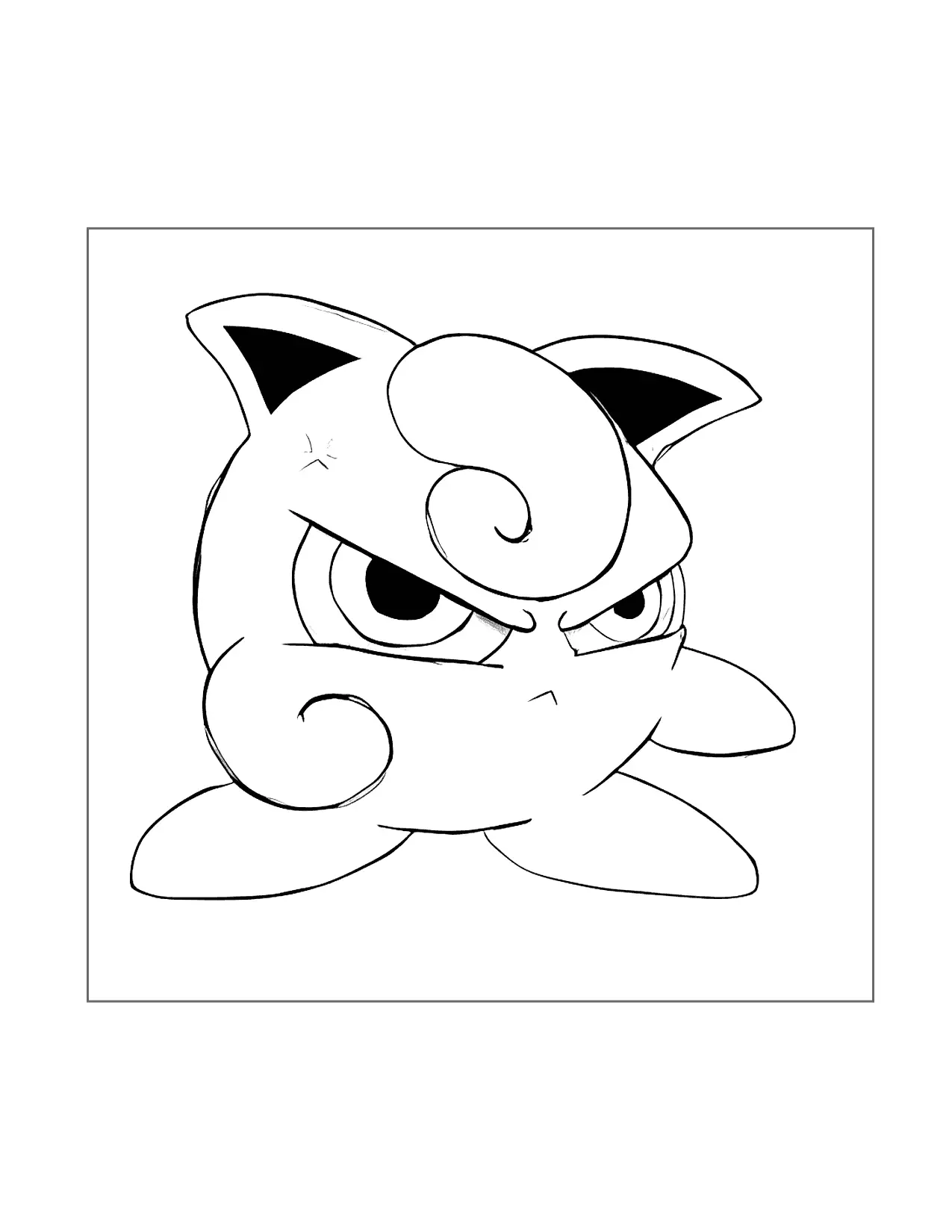 Jigglypuff Battles Coloring Page