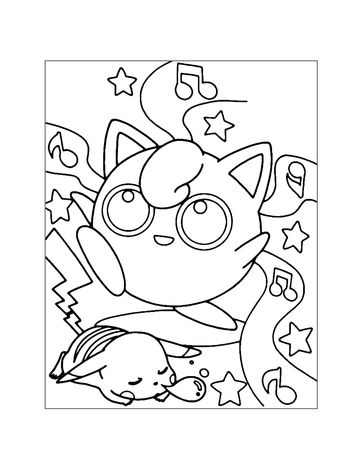 Jigglypuff Adorable Pokemon Coloring Page