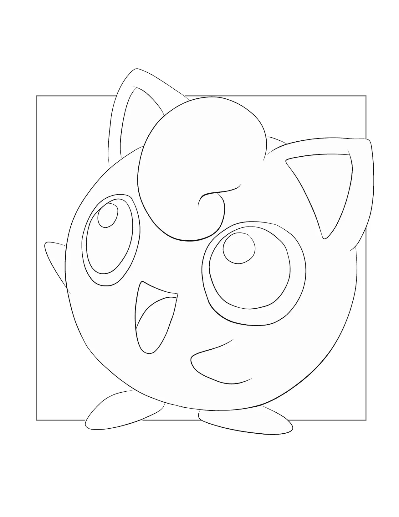 Happy Jigglepuff Coloring Page