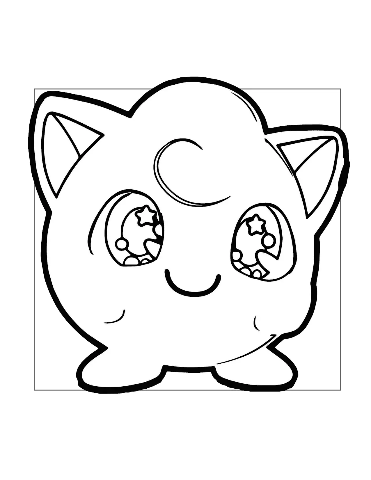 Starry Eyed Jigglypuff Coloring Page