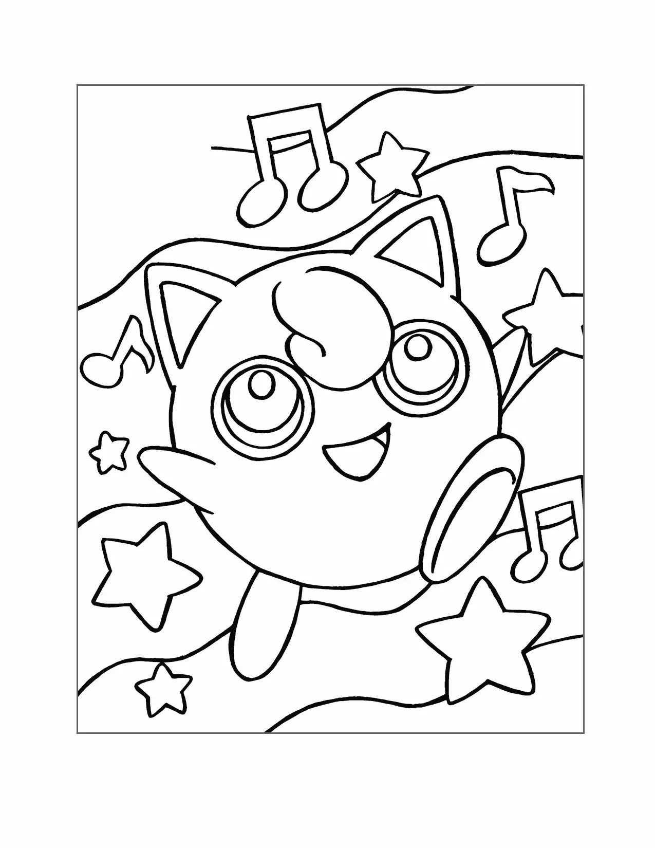 Musical Jigglypuff Coloring Page