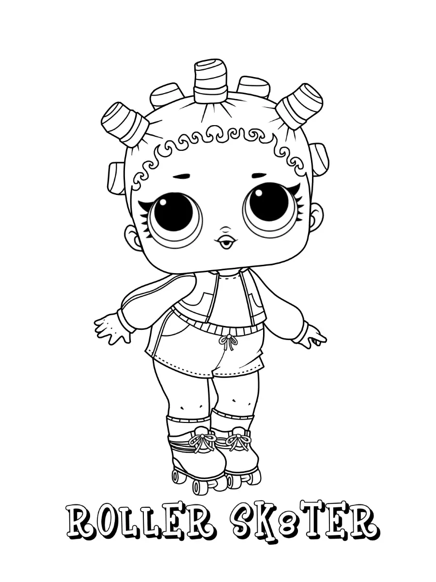 Roller Sk8ter Lol Dolls Coloring Pages