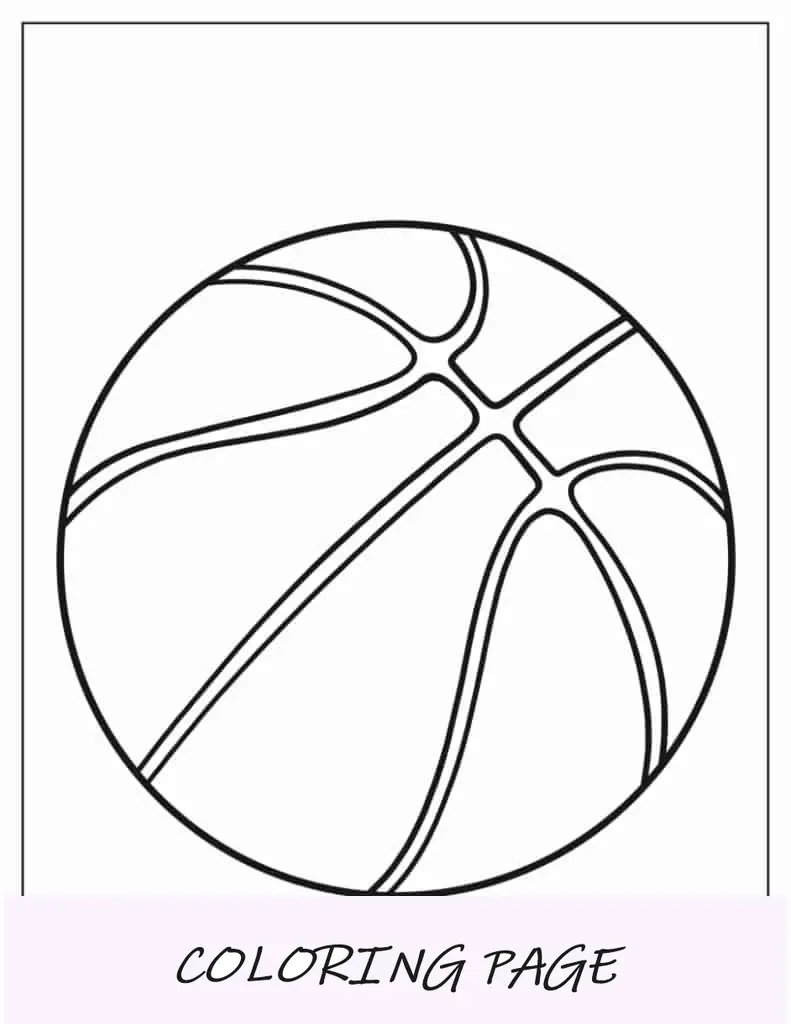 Baloncesto simple para colorear