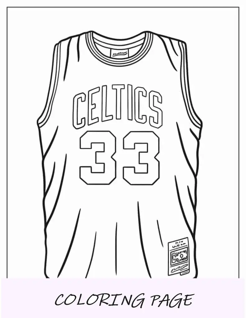 Camiseta NBA Celtics para colorear