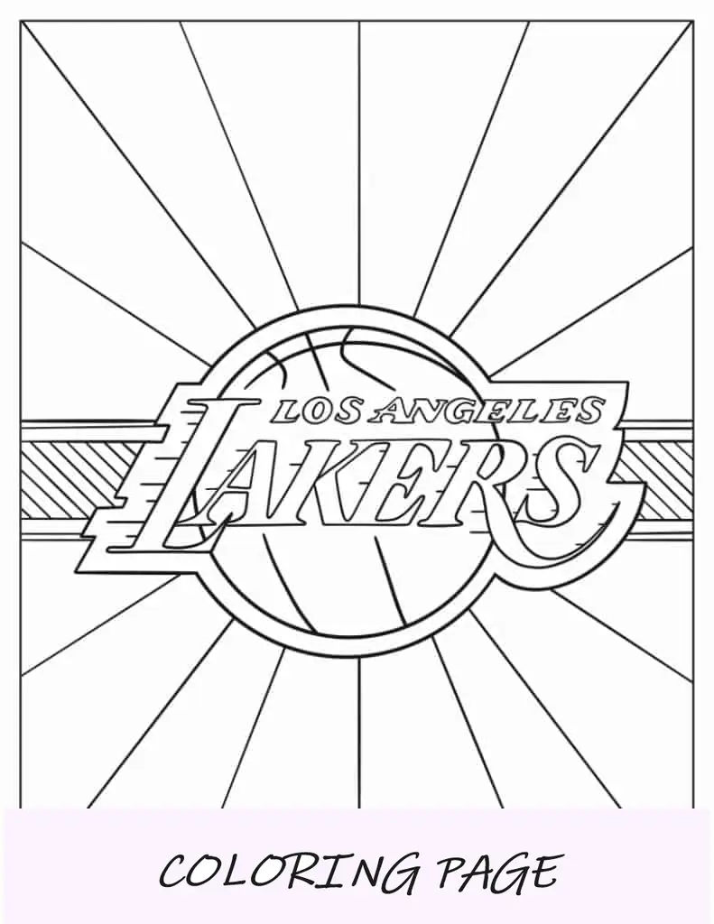 Hoja para colorear del logotipo de LA Lakers