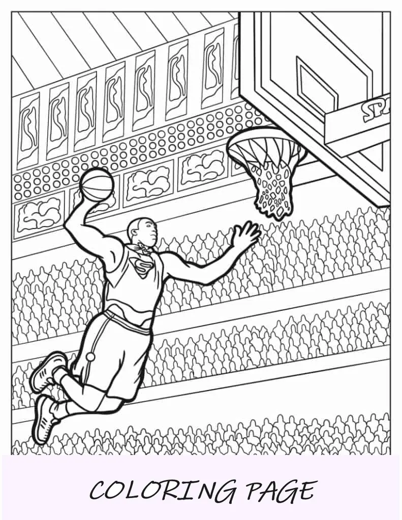 Jugador de baloncesto va a por una volcada