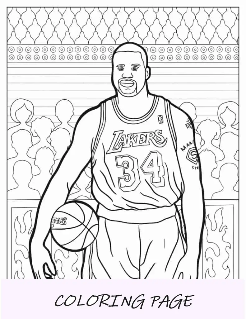 Shaquille O_Neal jugador de baloncesto para colorear