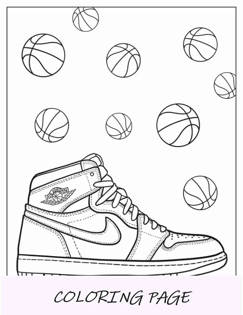 Zapato De Baloncesto Air Jordan Para Colorear