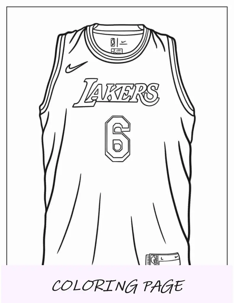 LA Lakers Jersey To Color