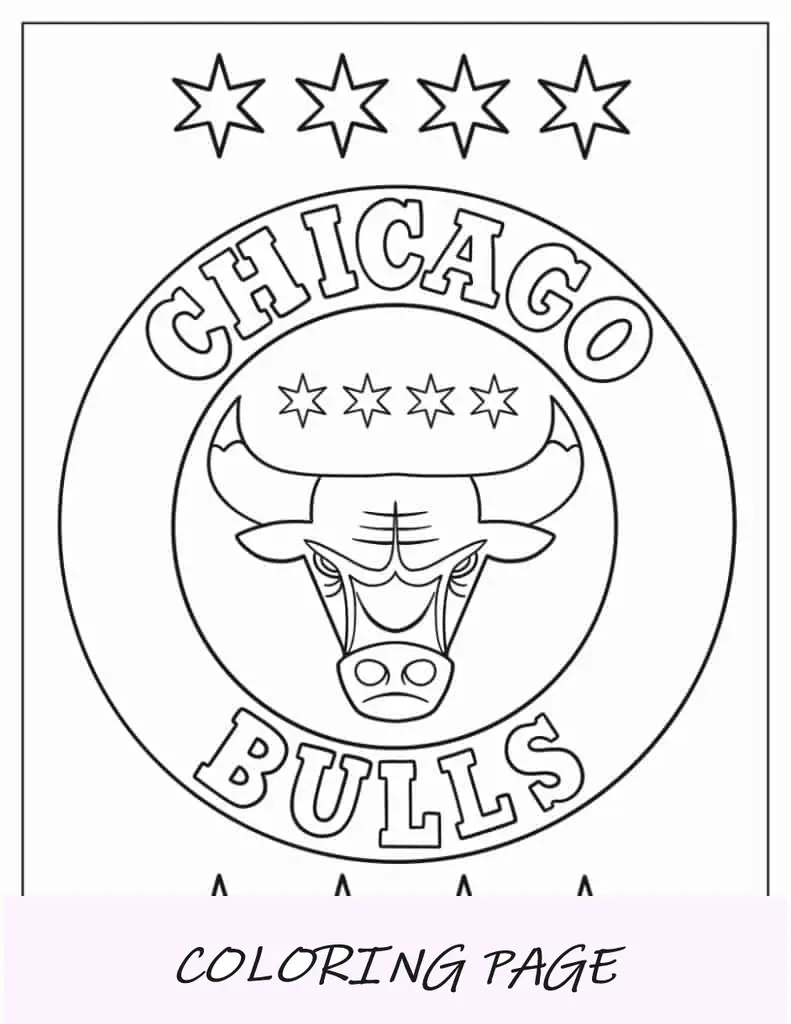 Logotipo de la NBA de los Chicago Bulls para colorear