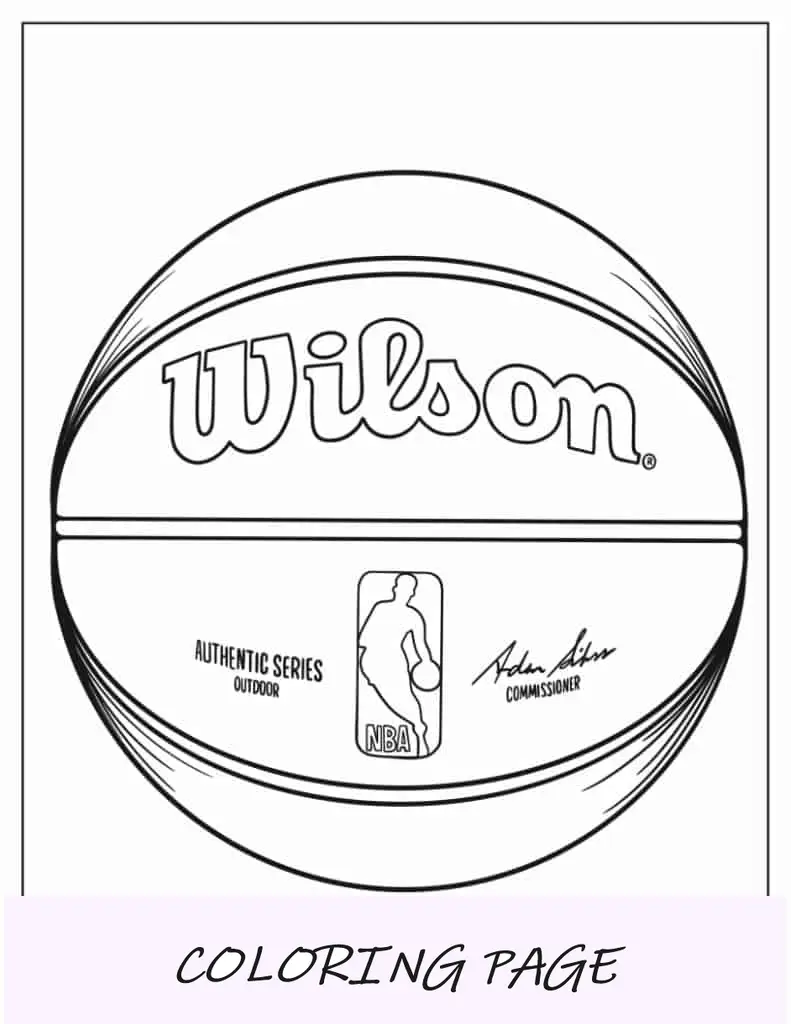 Baloncesto oficial de la NBA Wilson para colorear