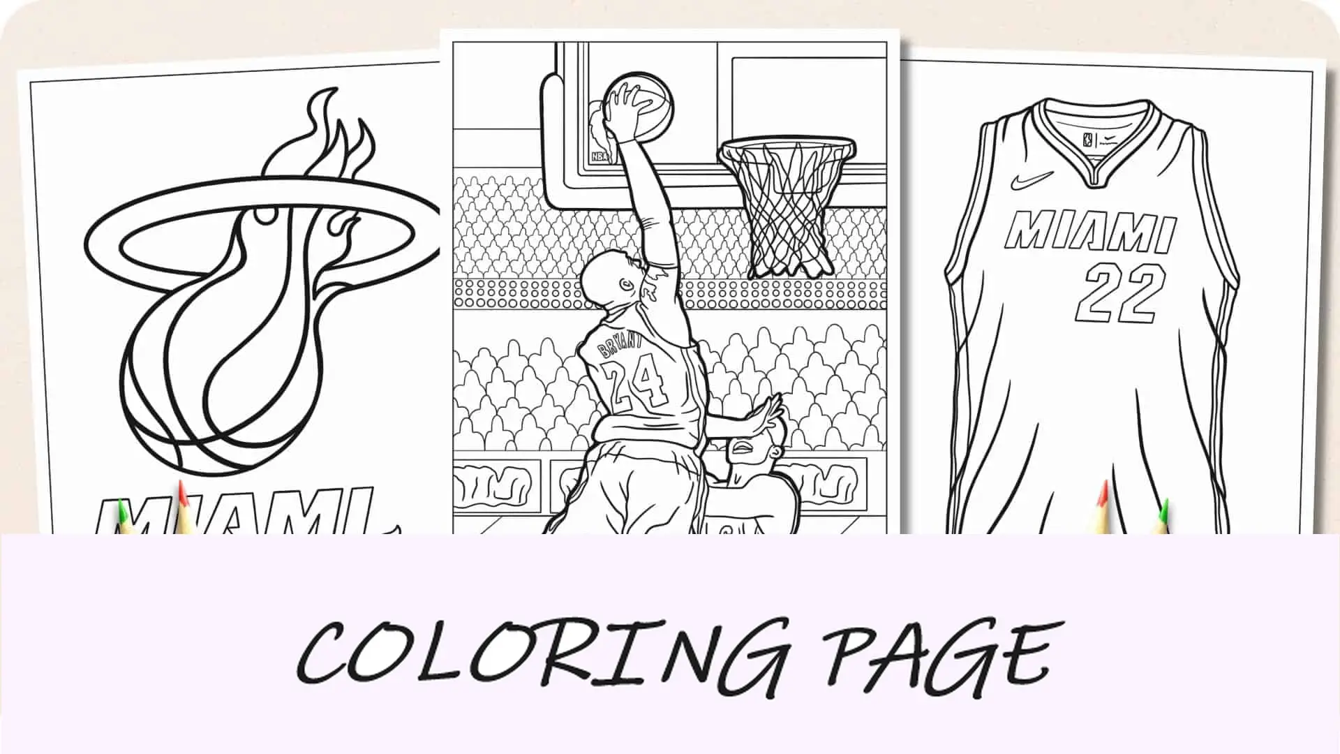 Dibujos para colorear de baloncesto Imagen destacada