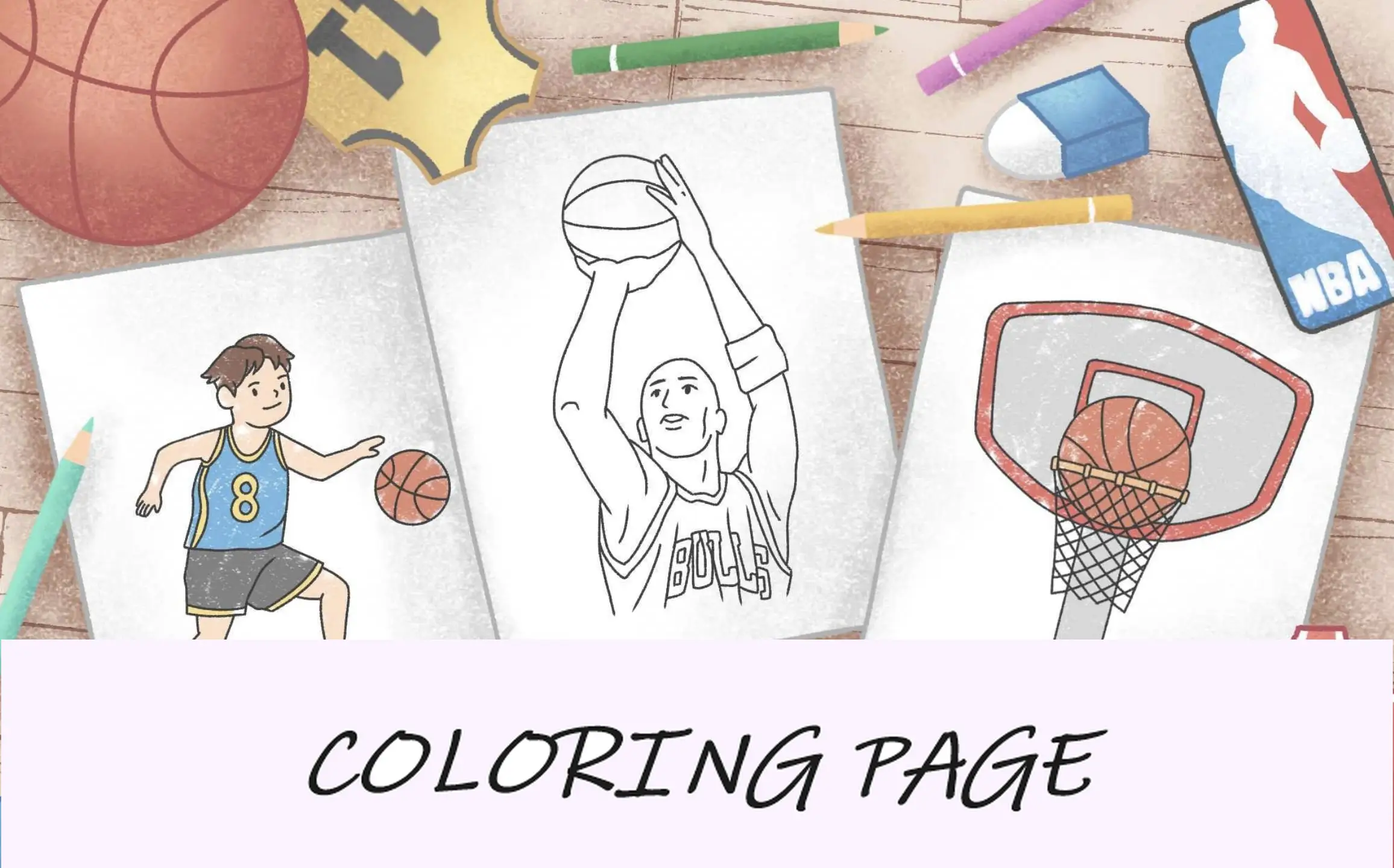 dibujos para colorear de baloncesto imagen característica