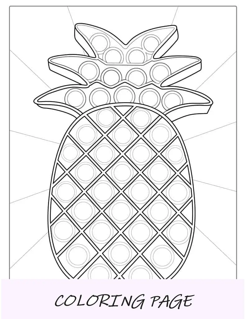 Piña Pop It para colorear para niños