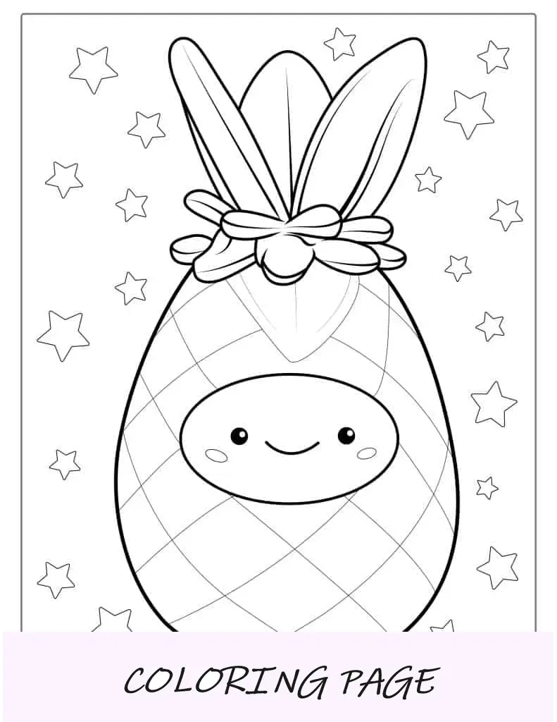 Contorno fácil de piña para colorear