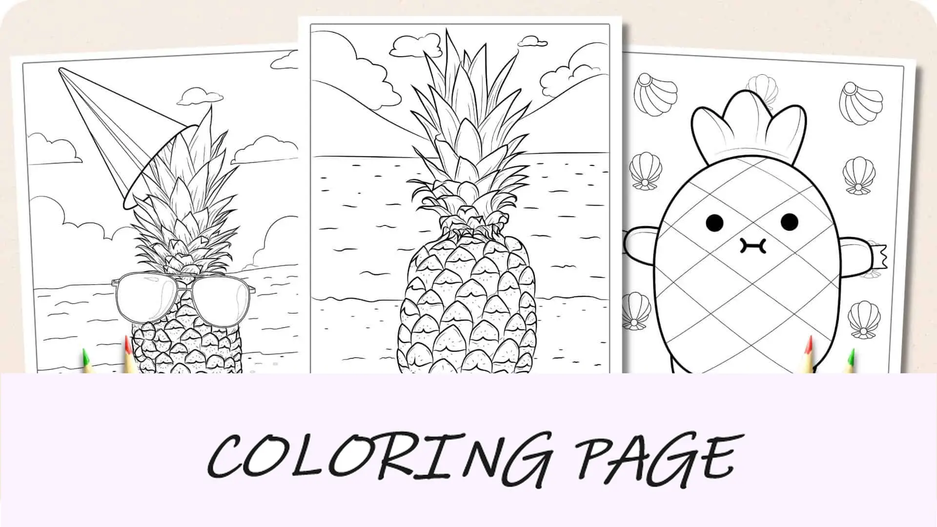 Dibujos para colorear de piña Imagen destacada_