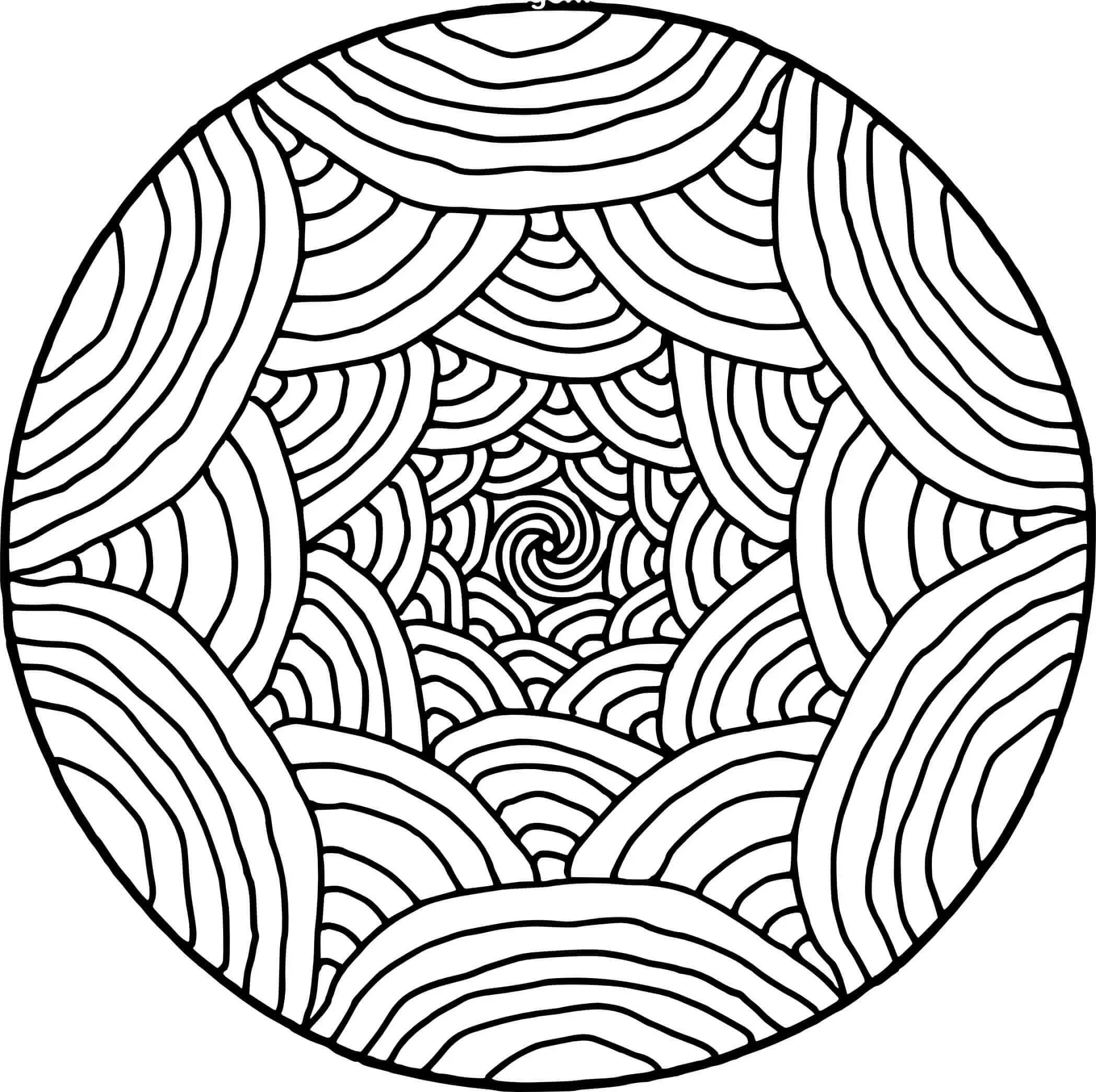 Rainbow Pattern Mandala Coloring Page